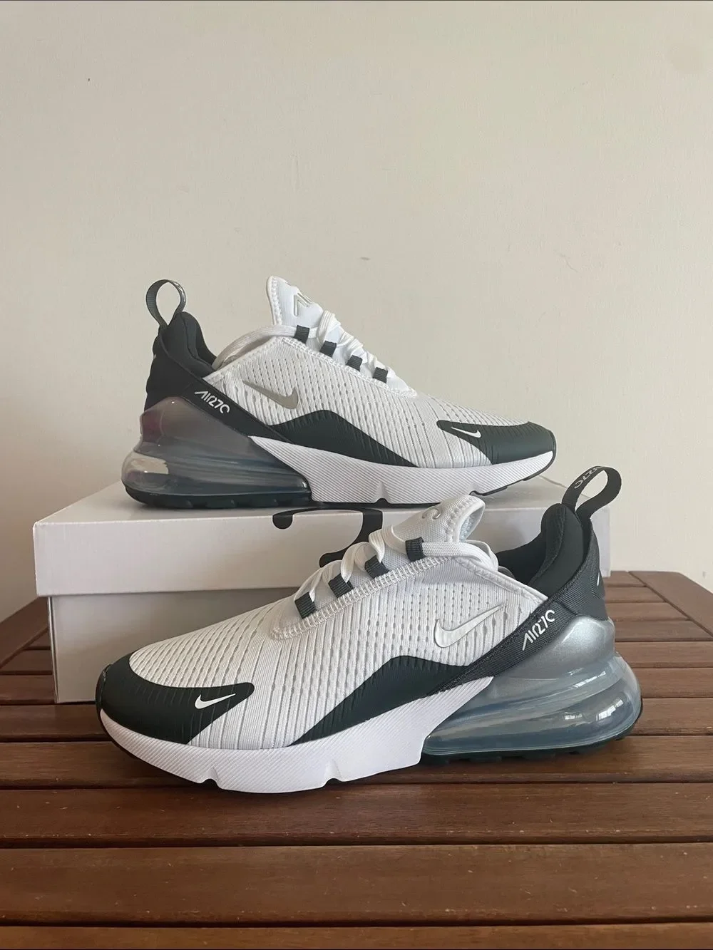 Nike Air Max 270 Metallic Silver Seaweed US Women Sz 9/UK6.5/EU40.5(IO7451-100)